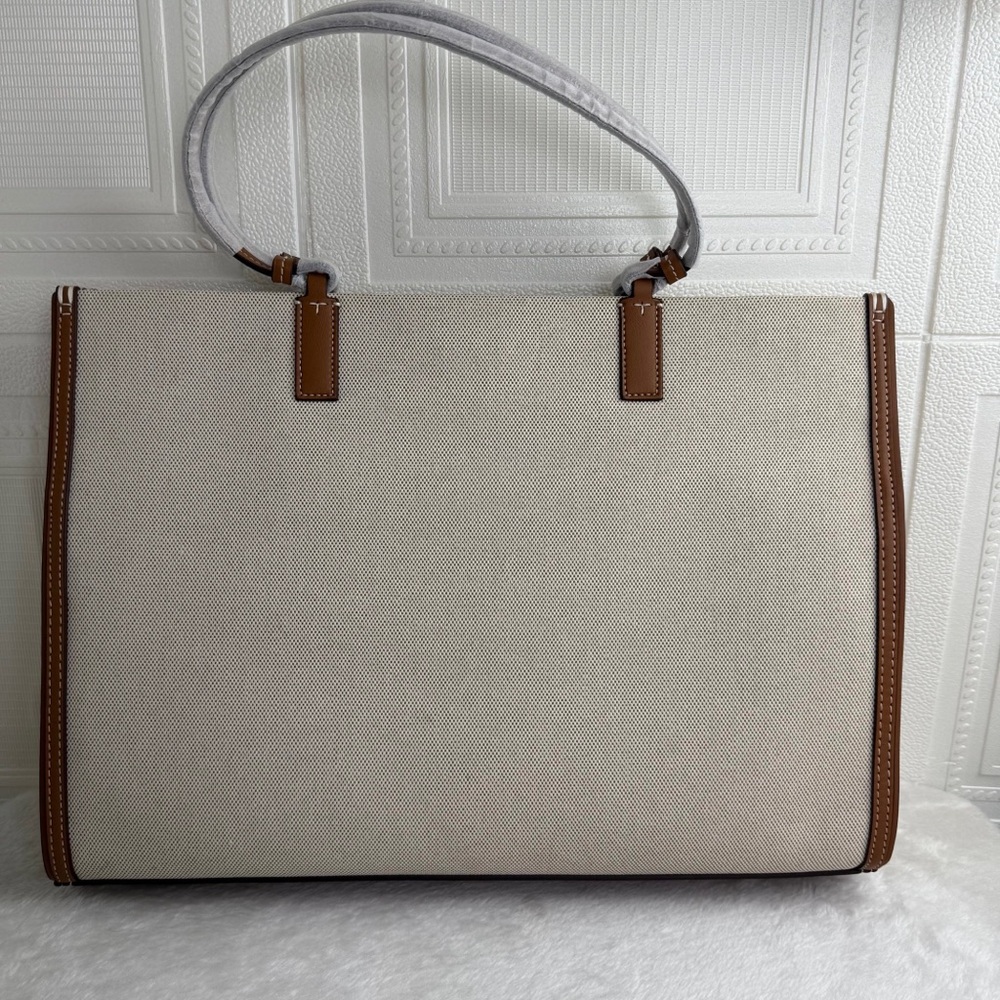 NEW Tory Burch Ella Canvas & Leather Tote Bag - Picture 9 of 11